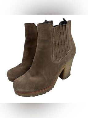 PRADA Suede Ankle Boots Booties Brown